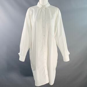 CLOSED Size S White Organic Cotton Oversized One Pocket Midi Shirt Dress